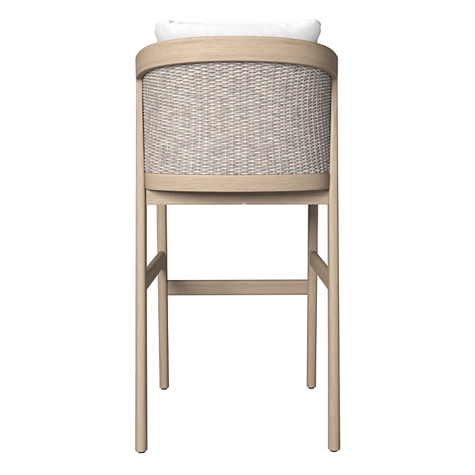 Elegant Teak Barstool for Stylish Comfort 3D model image 3