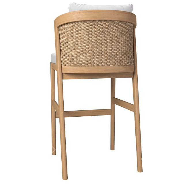 Elegant Teak Barstool for Stylish Comfort 3D model image 5