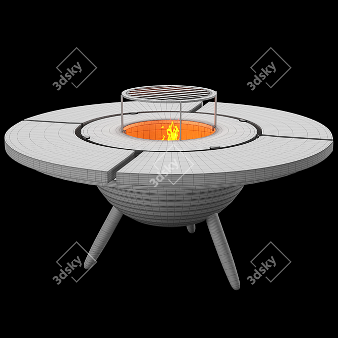 Stainless Steel Grill Table Ash 3D model image 4