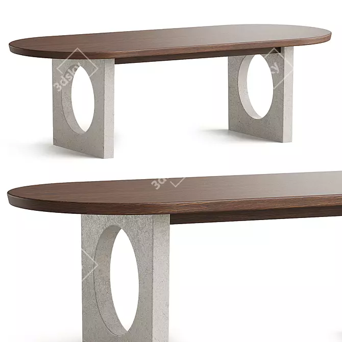 Contemporary Madera Dining Table 3D model image 1