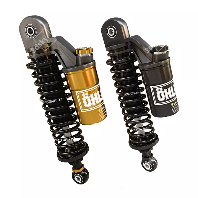 Premium OHLINS Blackline Piggyback Shocks 3D model image 1