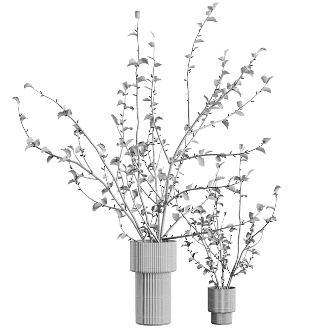 Elegant Floral Branch Bouquet Display 3D model image 4