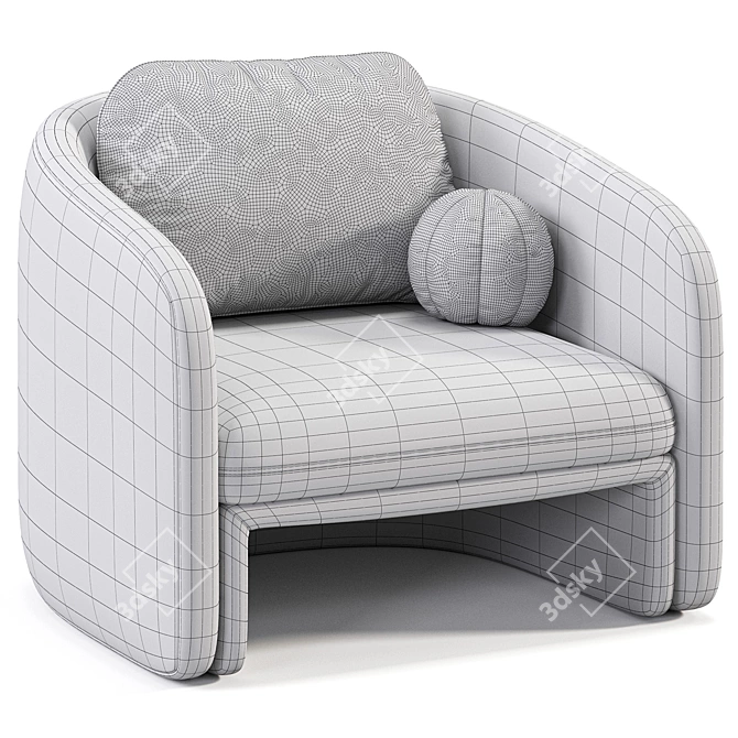 Modern Warren Armchair 3D Model 3D model image 7