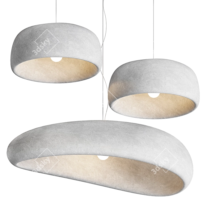 Minimalist Japanese pendant lamp 3D model image 1