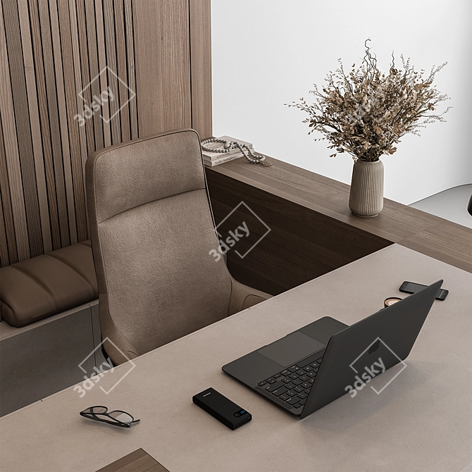 Executive Boss Desk 524 3D model image 3