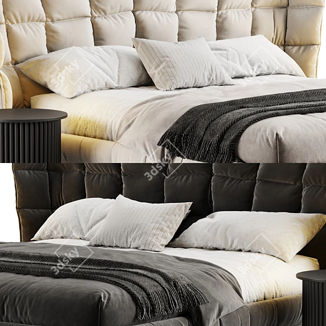 Modern Italian Designer Bed HUSK 3D model image 6