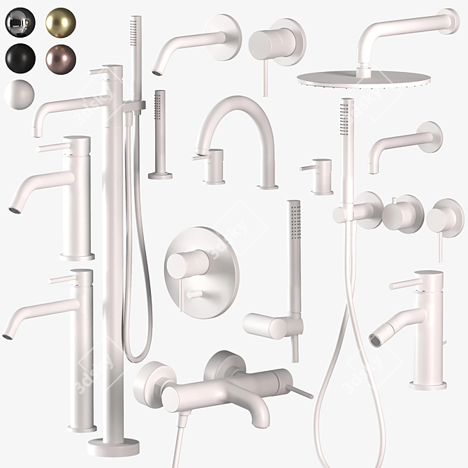  Modern Faucet Collection Set 3D model image 5