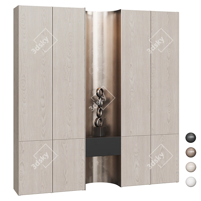 Modern Wardrobe with Decorative Niche 3D model image 1