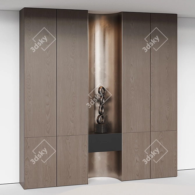 Modern Wardrobe with Decorative Niche 3D model image 2