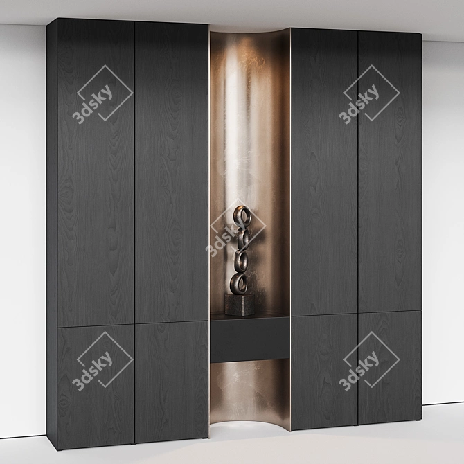 Modern Wardrobe with Decorative Niche 3D model image 4