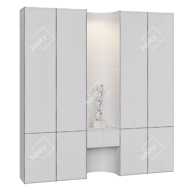 Modern Wardrobe with Decorative Niche 3D model image 7