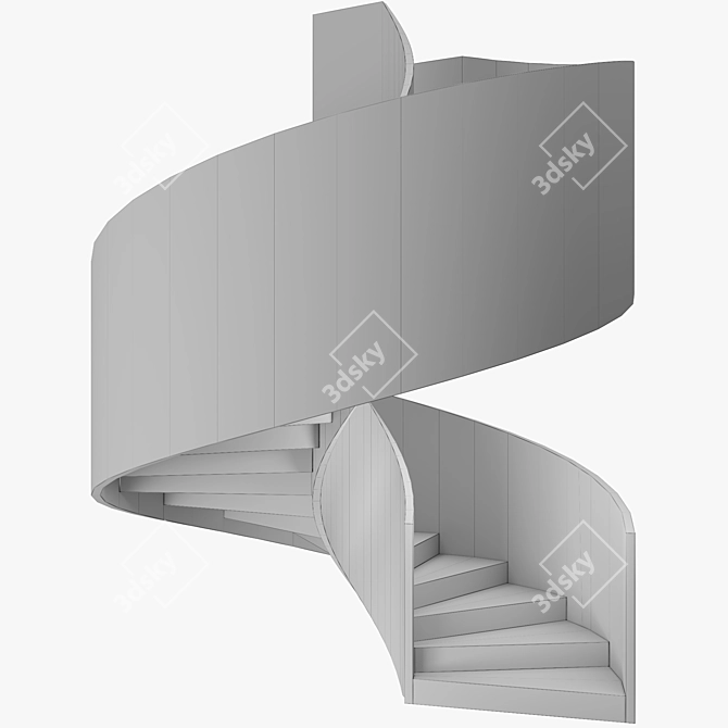 Modern Concrete Spiral Staircase 3D model image 5