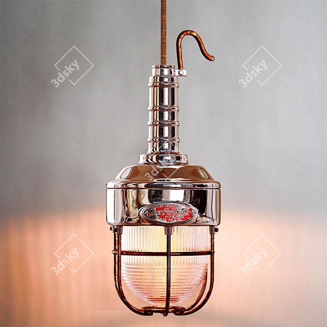 Japanese Portable Hanging Lamp, Vintage 3D model image 12