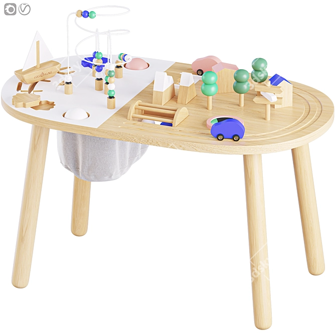 Wooden Activity Table 2015 Model 3D model image 1