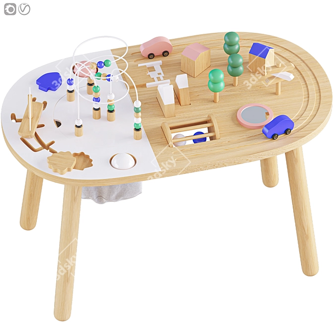 Wooden Activity Table 2015 Model 3D model image 2