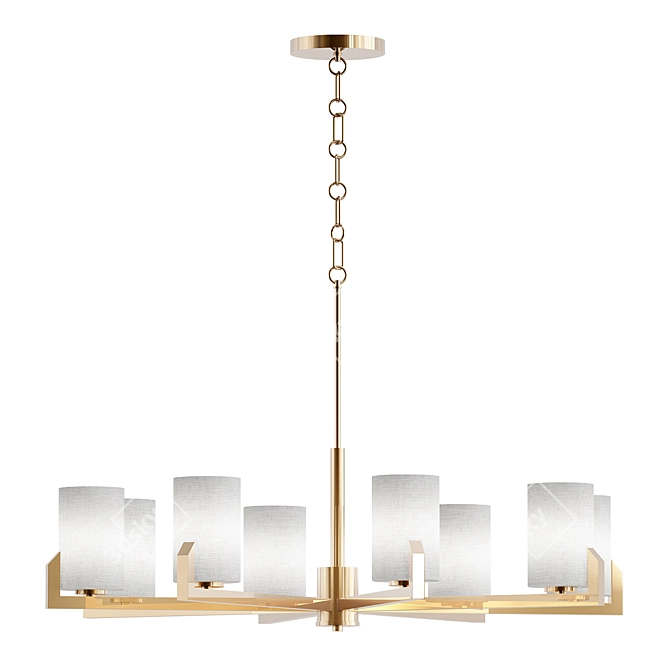 Satin Brass Modern Chandelier DART 3D model image 1