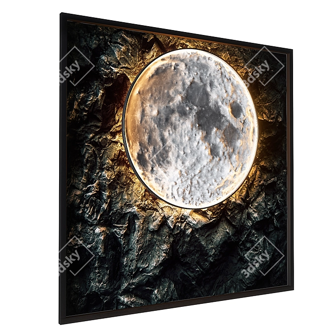 Luna LED Wall Art Panel 3D model image 2