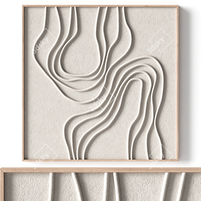 Stone Relief Artwork - Texture Wall Decor 3D model image 1