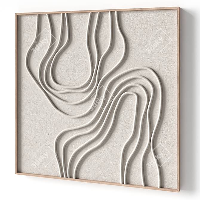 Stone Relief Artwork - Texture Wall Decor 3D model image 3