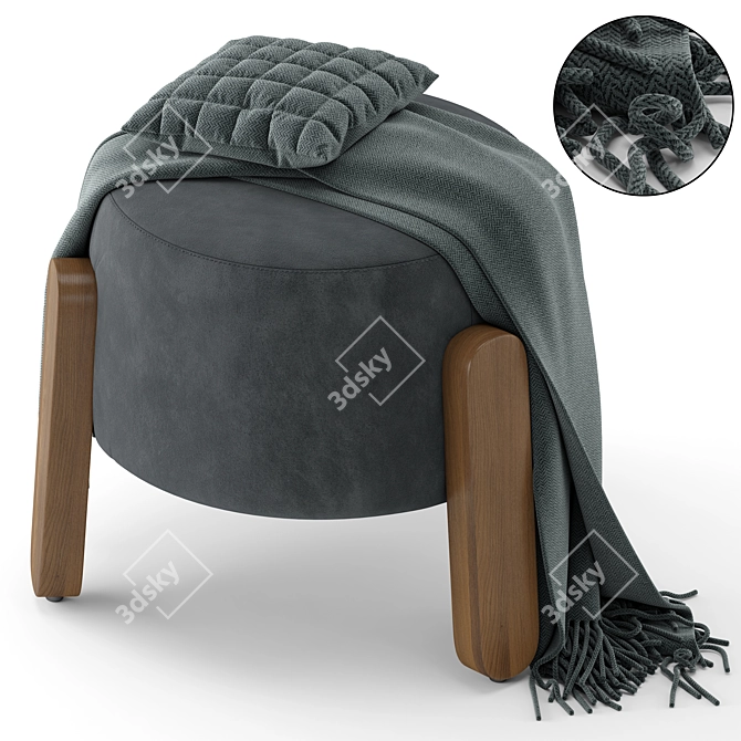 Luxury Lou Stool Duo Texture 3D model image 3