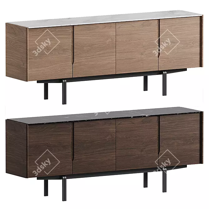 Wewood Panama Sideboard: Wooden Elegance 3D model image 1