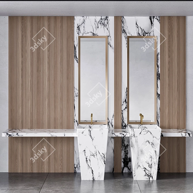  Modern Bathroom Furniture Set 3D model image 4