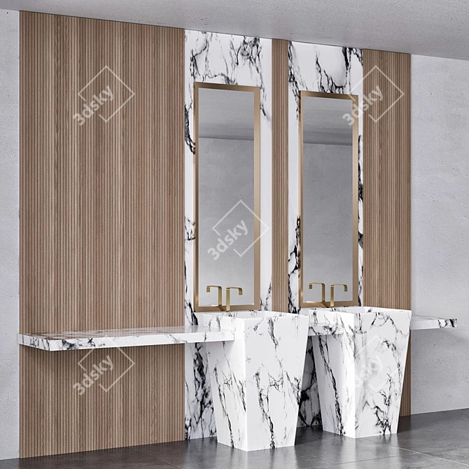  Modern Bathroom Furniture Set 3D model image 1