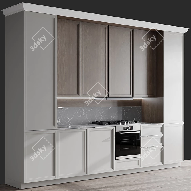 Bosch Neoclassical Kitchen Set 53 3D model image 1