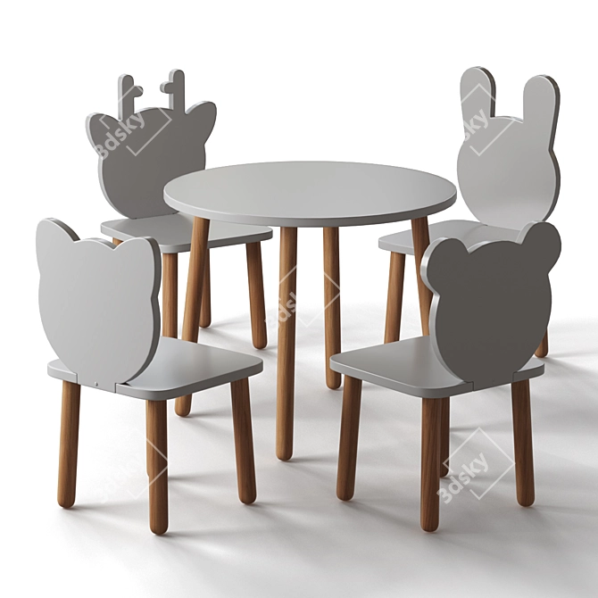 Rumekids Fauna Kids Table Set 3D model image 3