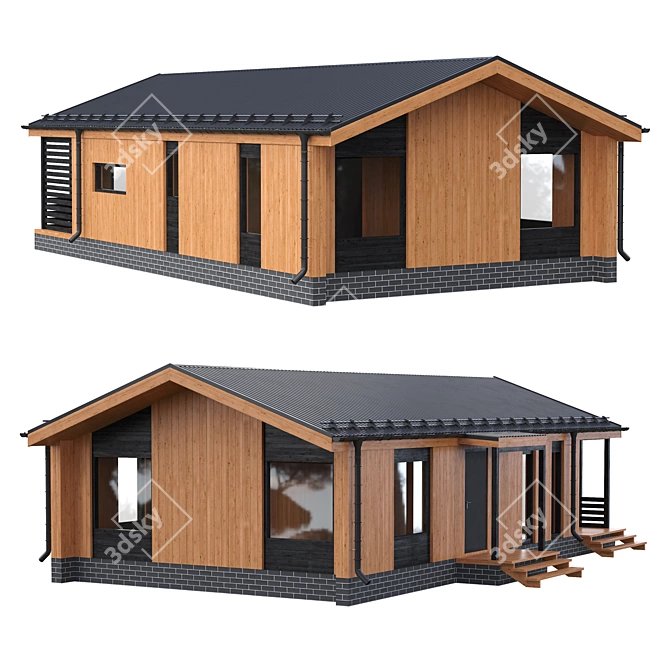 Spacious Barnhouse with Panoramic Glass 3D model image 2