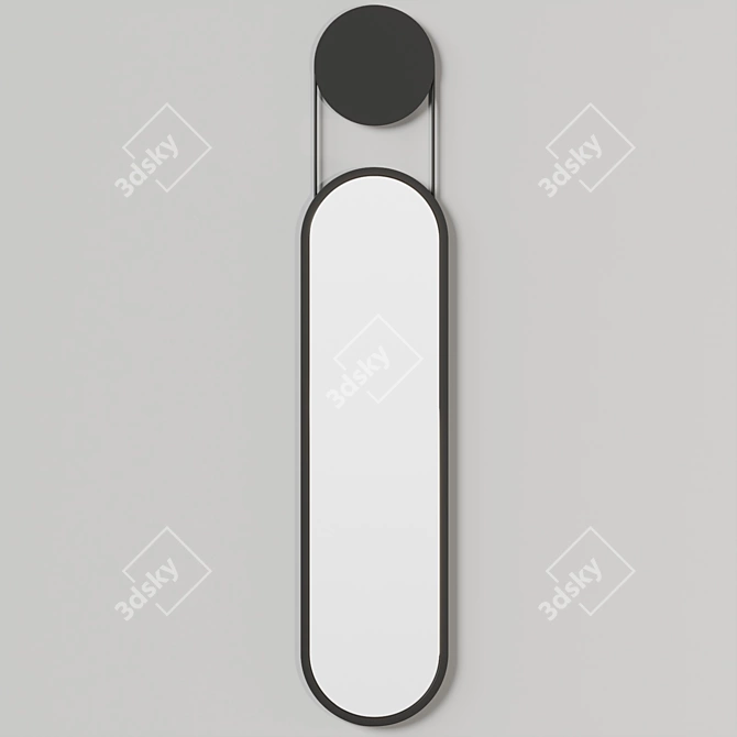 Minimalist Iron Mirror with Original Suspension 3D model image 2