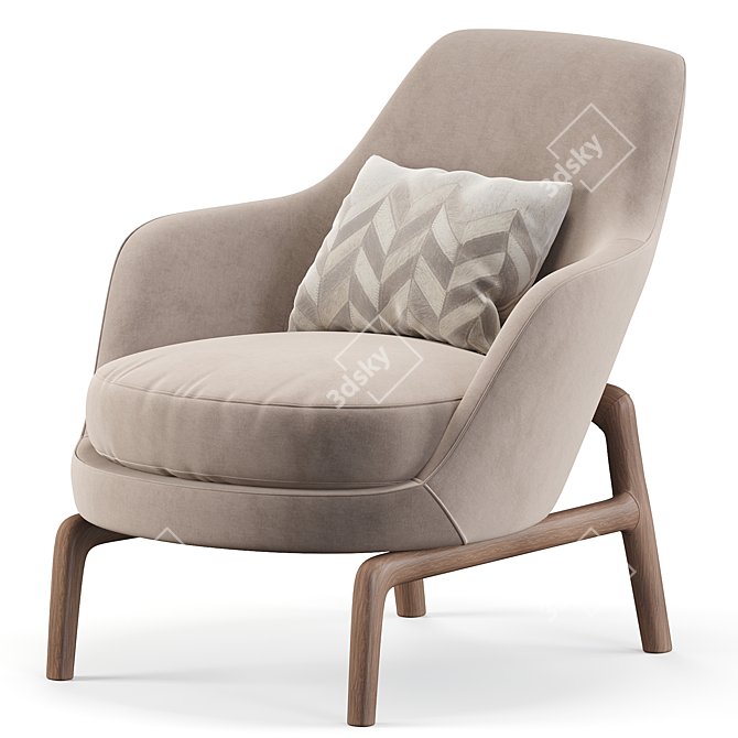 Modern Flexform LEDA Armchair 3D Model 3D model image 2