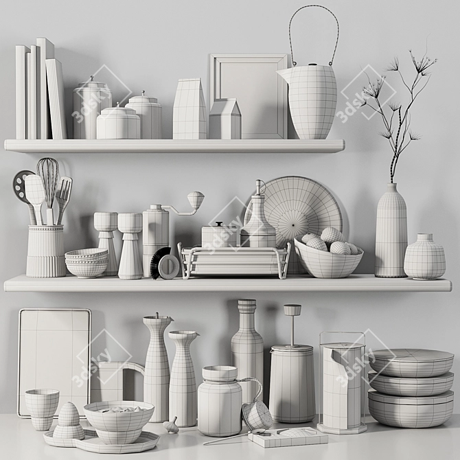 High-Quality Kitchen Accessories Bundle 3D model image 4