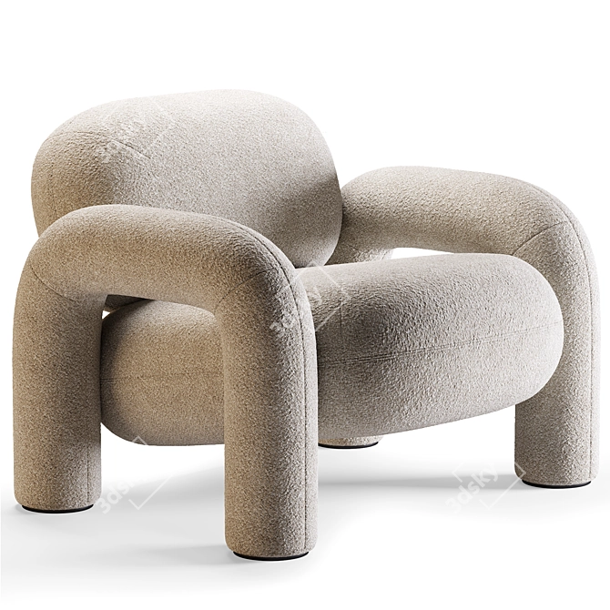 Modern VETAR Armchair with Textures 3D model image 1