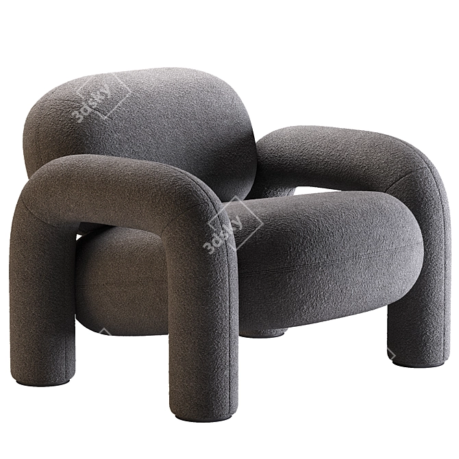 Modern VETAR Armchair with Textures 3D model image 2