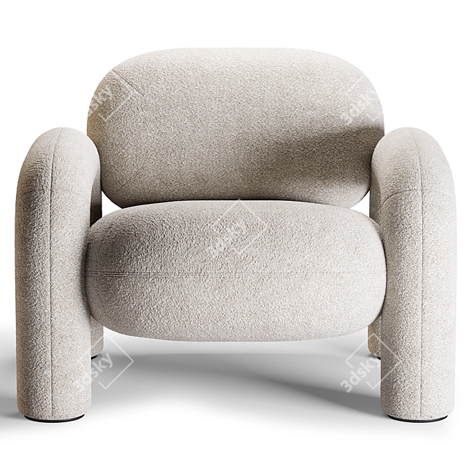 Modern VETAR Armchair with Textures 3D model image 3