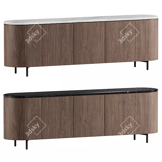 Contemporary RE.TO Wooden Sideboard 3D model image 1