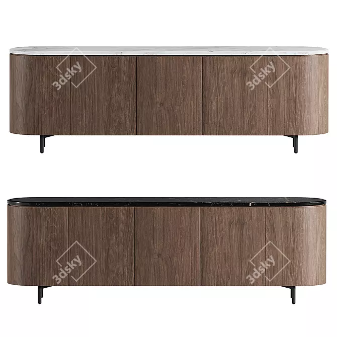 Contemporary RE.TO Wooden Sideboard 3D model image 2