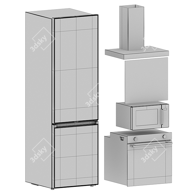 Samsung 8-Piece Kitchen Appliance Set 3D model image 7