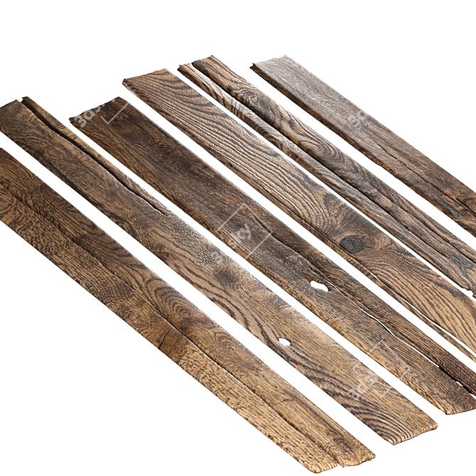 Vintage Plank Set 18 3D model image 2