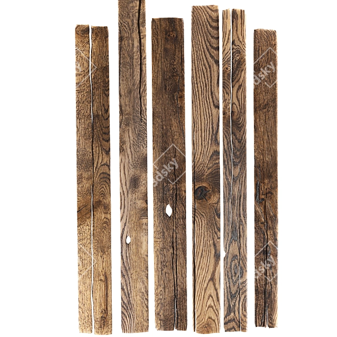 Vintage Plank Set 18 3D model image 3