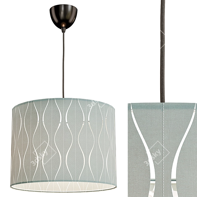  Modern Blue Pendant Lamp 43cm 3D model image 1