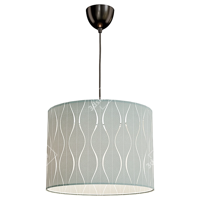  Modern Blue Pendant Lamp 43cm 3D model image 2