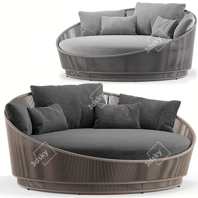 Elegant Azzurro Living Outdoor Daybed 3D model image 1