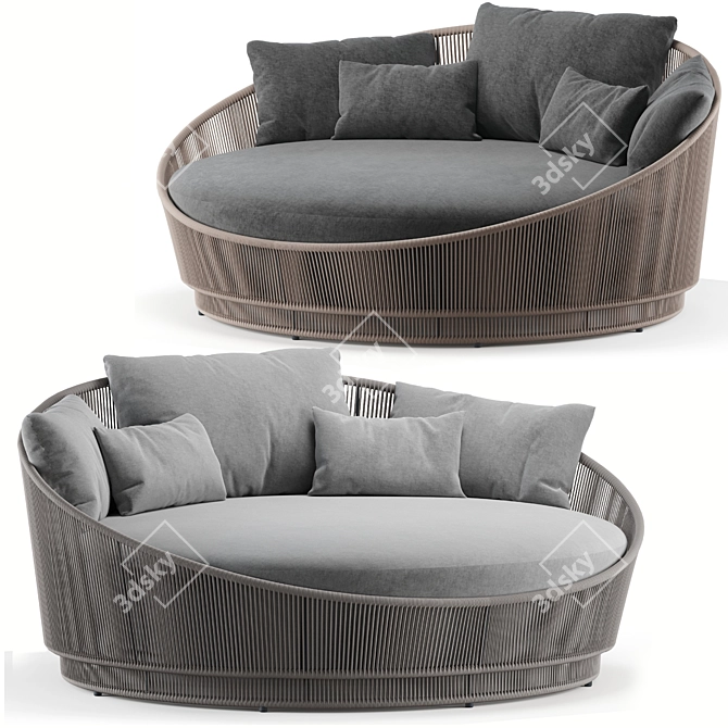 Elegant Azzurro Living Outdoor Daybed 3D model image 2