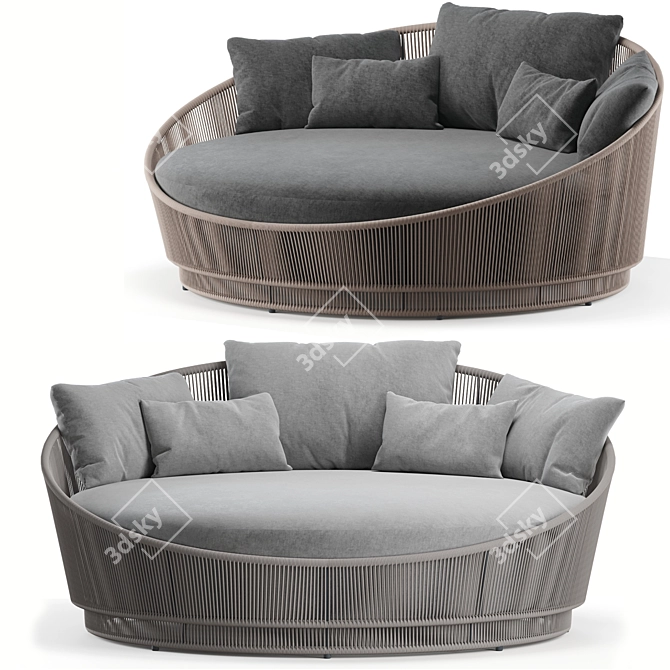 Elegant Azzurro Living Outdoor Daybed 3D model image 3