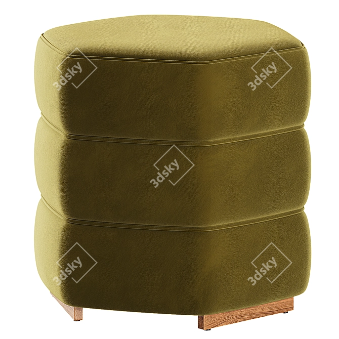 Velvet Lyla Footstool Elegantly Designed 3D model image 1