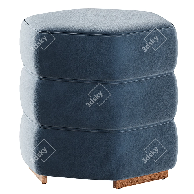 Velvet Lyla Footstool Elegantly Designed 3D model image 2