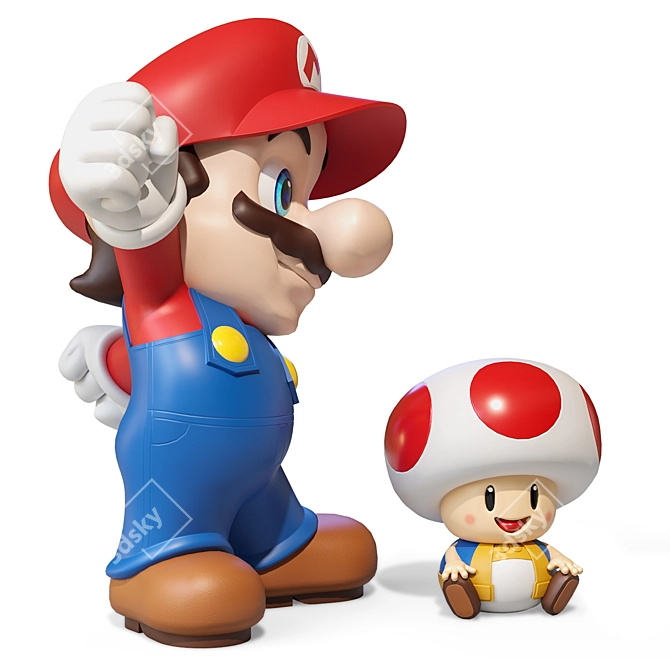 Plastic Mario Figure, Corona Render 3D model image 4