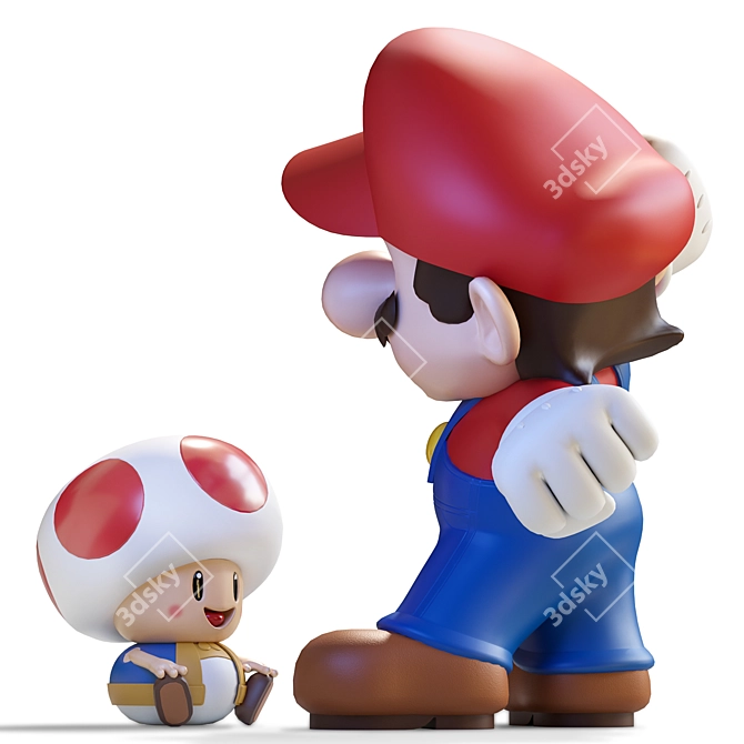 Plastic Mario Figure, Corona Render 3D model image 5